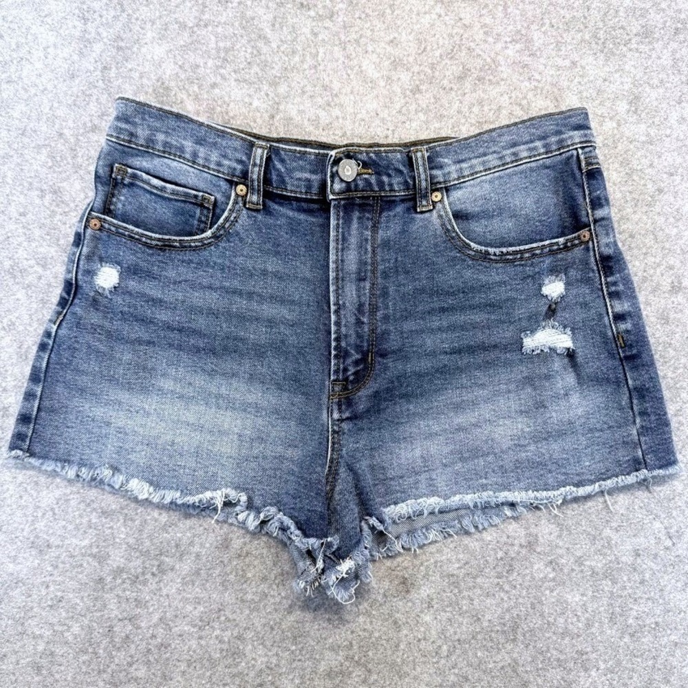 Sincerely Jules Blue Distressed Denim Cutoff Shorts Size 11/30 Western Festival
